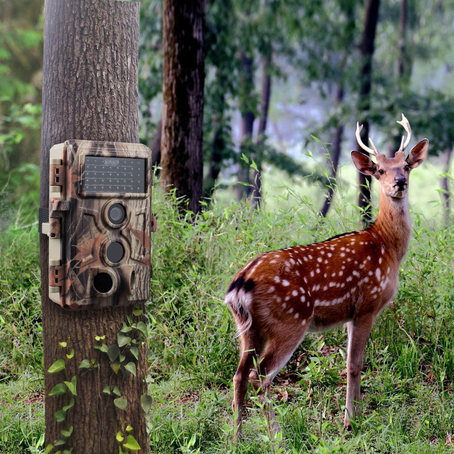 Wildlife Trail Camera with No Glow Night Vision 0.1S Trigger Motion Activated 32MP 1296P IP66 Waterproof for Hunting & home security  | A262