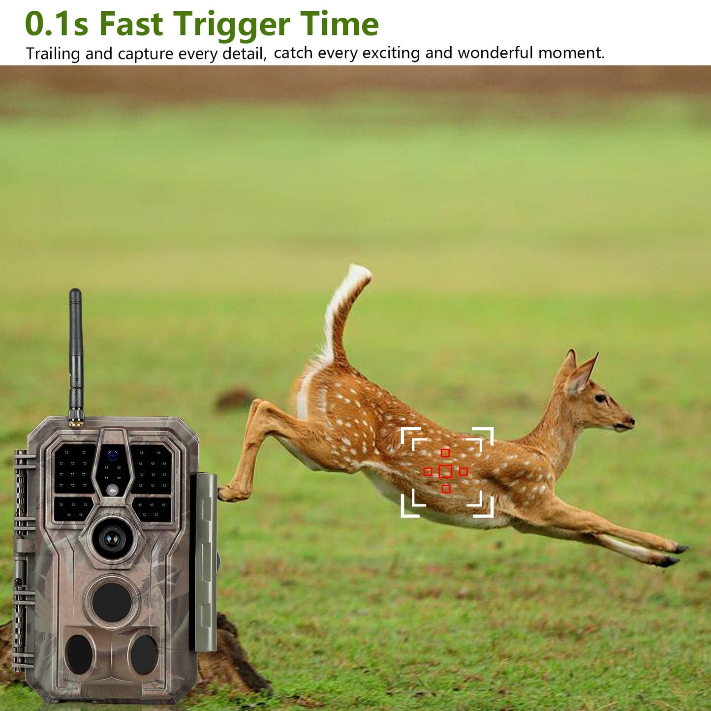 Wireless Bluetooth WildlifeTrail Camera with Night Vision Motion Activated 32MP 1296P Waterproof Stealth Camouflage for Hunting, Home Security | A280W Brown