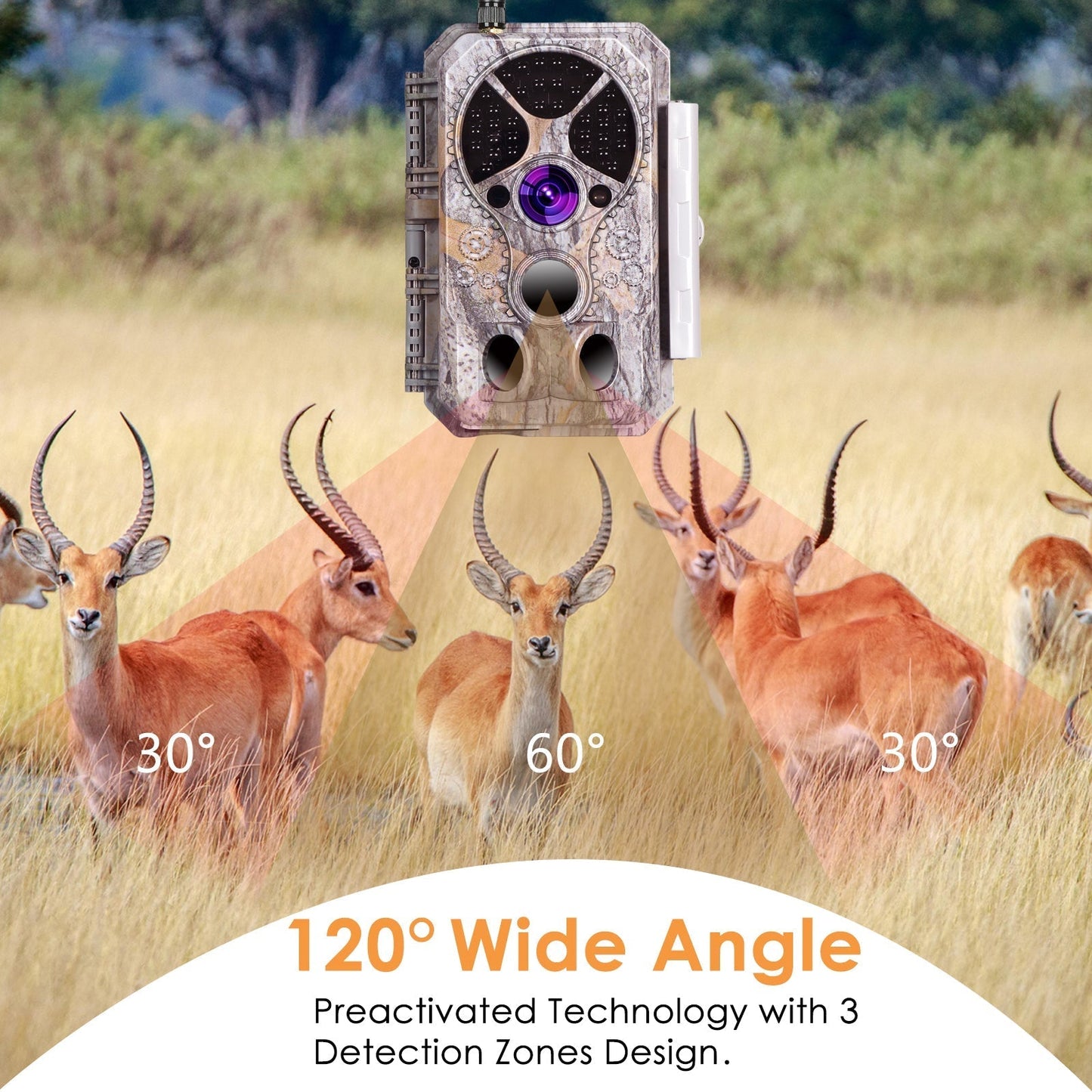 Wireless Bluetooth WIFI Game & Trail Camera 32MP Picture 1296P Video Black Flash Wildlife Cam Night Vision Motion Activated Waterproof | A350W Green