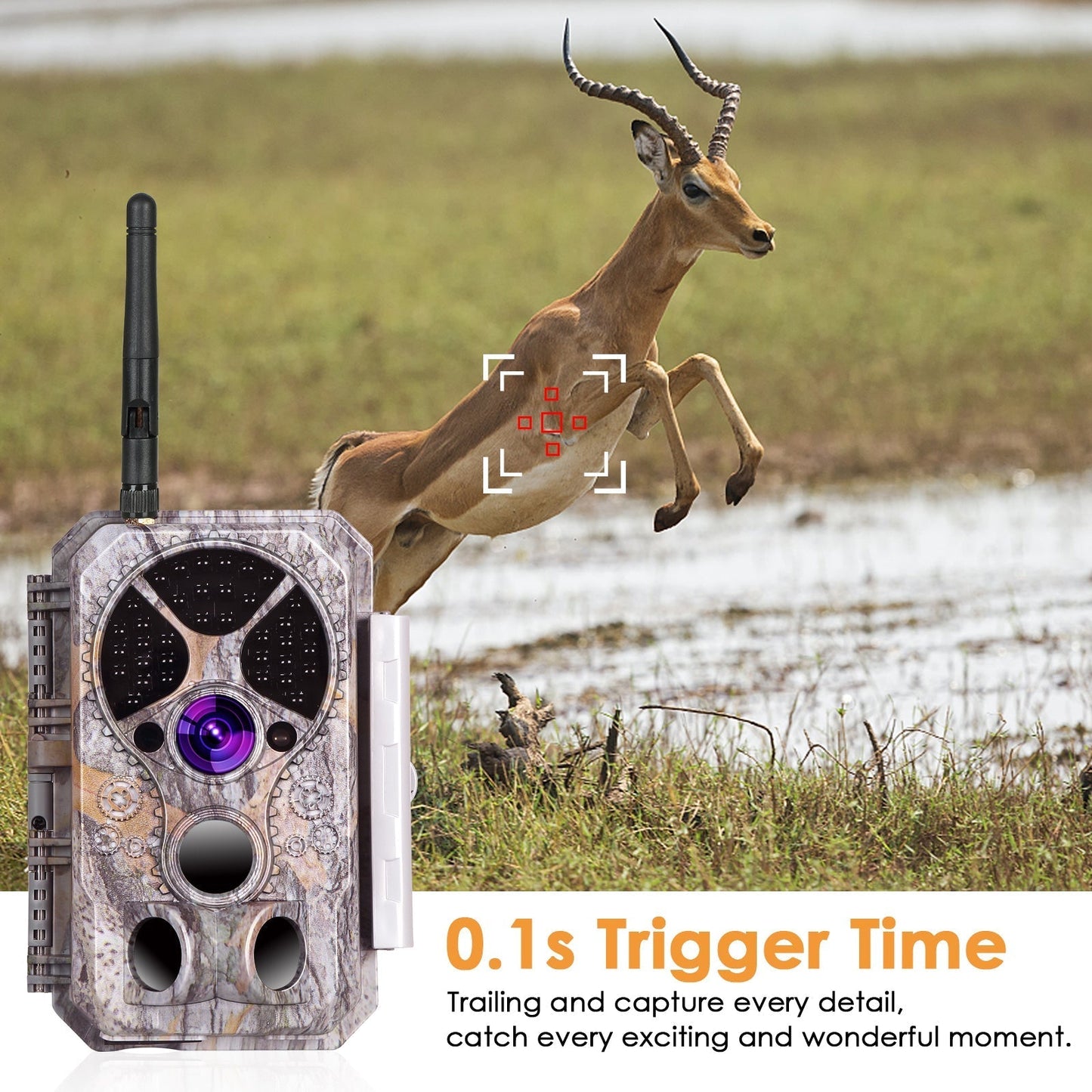 Wireless Bluetooth WIFI Game & Trail Camera 32MP Picture 1296P Video Black Flash Wildlife Cam Night Vision Motion Activated Waterproof | A350W Green