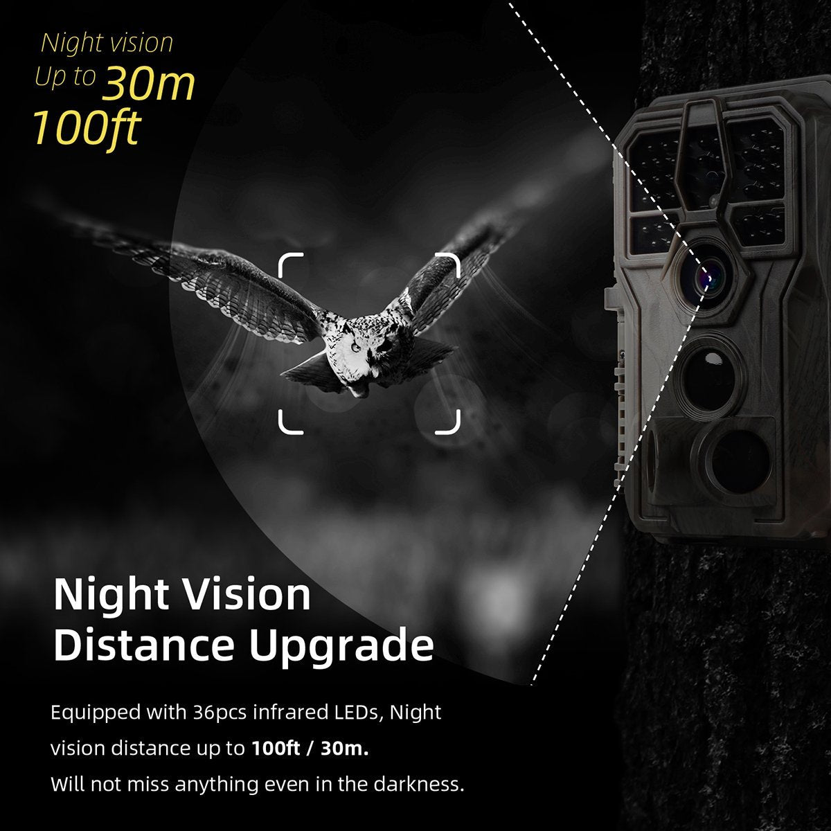 Bundle: Wildlife Trail Camera with Night Vision Motion Activated 32MP 1296P Waterproof + 64GB SD Card Pack