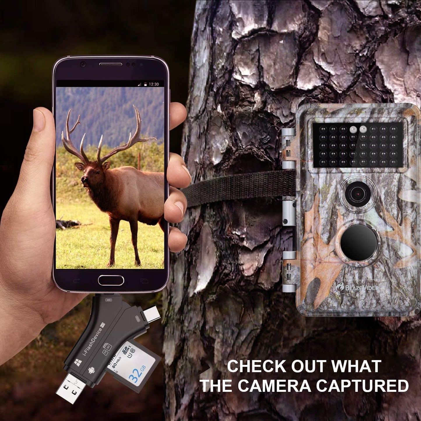 Reader & Adaptator for Trail Camera USB, USB-C, micro-USB, SD Card and lightning *